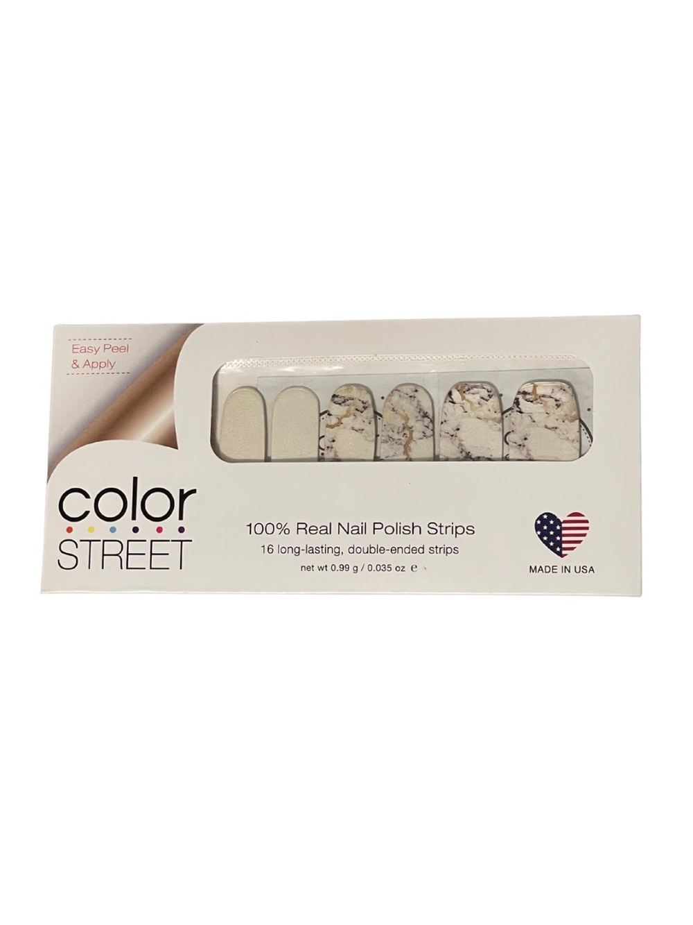 Color Street Marble City Nail Strips Retired White Marble NWT Rare